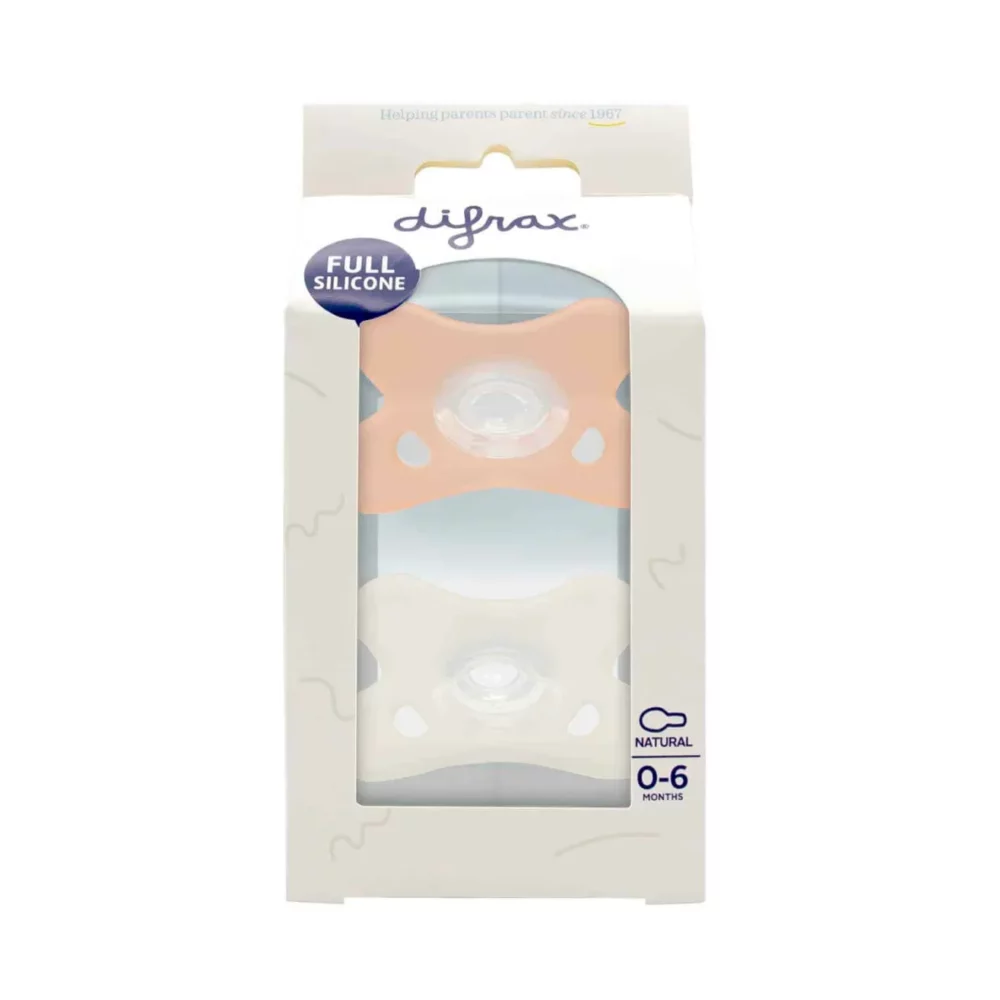 Difrax Soother Natural Silicone 0-6M 2 pack