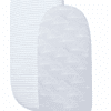 Shnuggle Dreami Moses Basket Fitted Sheets (2P) in grey featuring striped and cloud patterns.