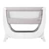 Shnuggle Air Bedside Crib in stone grey with a breathable mesh side and a modern white frame.