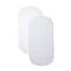 Shnuggle Air Cot Fitted Sheets in white, featuring one striped and one patterned design, suitable for nursery gear.