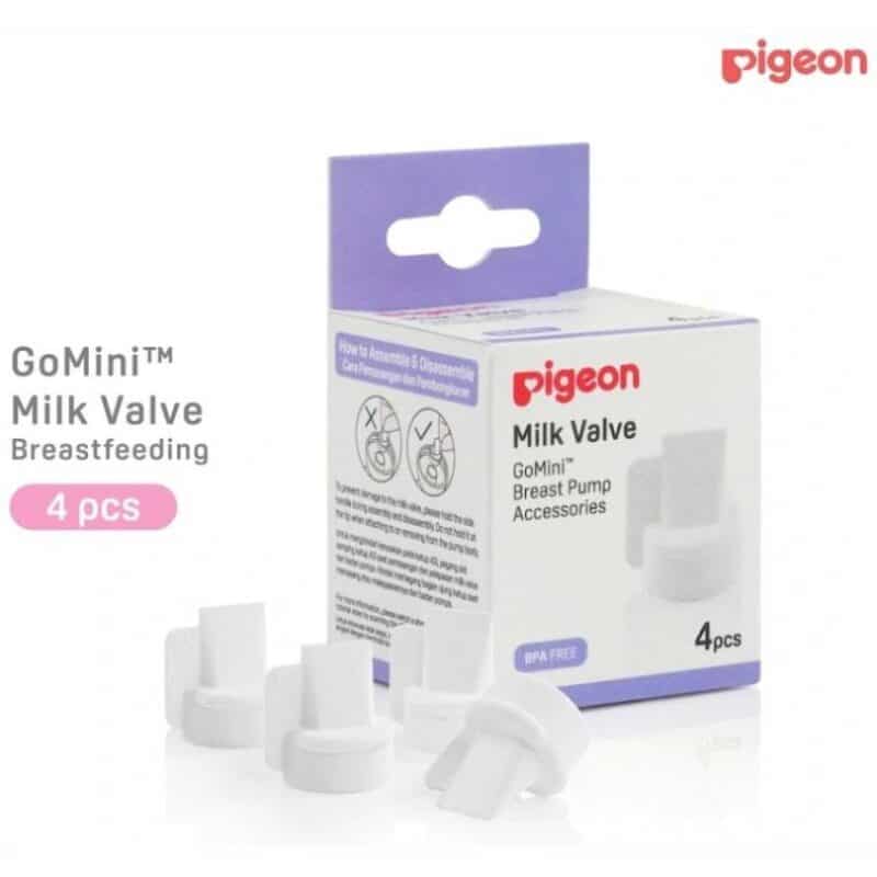 Pigeon GoMini Milk Valves for breast pumps, set of 4, BPA-free, designed for effective breastfeeding support.