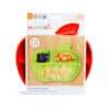 Munchkin 'lil Apple Plates 3pk in green and red, featuring three divided sections for self-feeding.