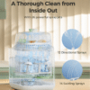 Momcozy KleanPal Pro Baby Bottle Washer features a transparent design showcasing 26 powerful spray jets for thorough