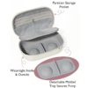 Momcozy Breast Pump Bag in cream, featuring a detachable molded tray and partition storage pocket for organized, hands-free