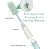 Momcozy Bottle Brush Kit featuring a foaming bottle brush with a connector and included cleaning solution for easy one-step