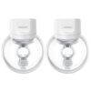 Momcozy Breast Pump S12 Pro, featuring two clear collection cups with white tops for efficient milk expression.