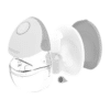 Momcozy M6 Single Wearable Hands-Free Breast Pump in grey and red, showcasing its transparent collection cup and detachable