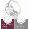 Momcozy Breast Pump S12 Pro flange detail showing double-sealed design for better fit and comfort.