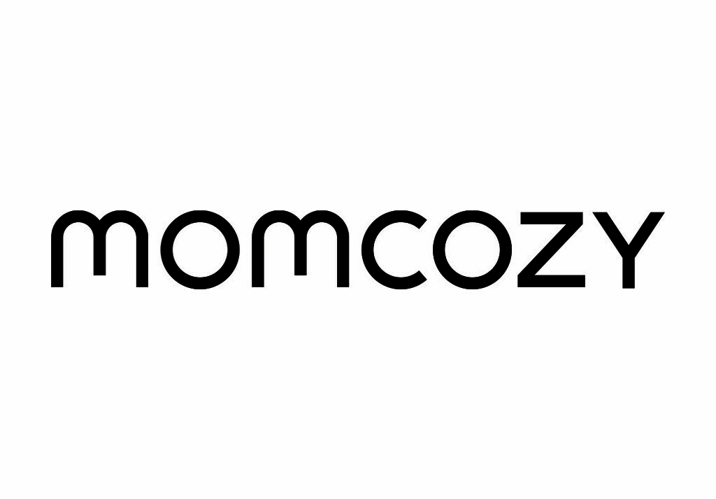 Momcozy logo in bold black letters on a white background, representing a brand focused on motherhood and baby products.
