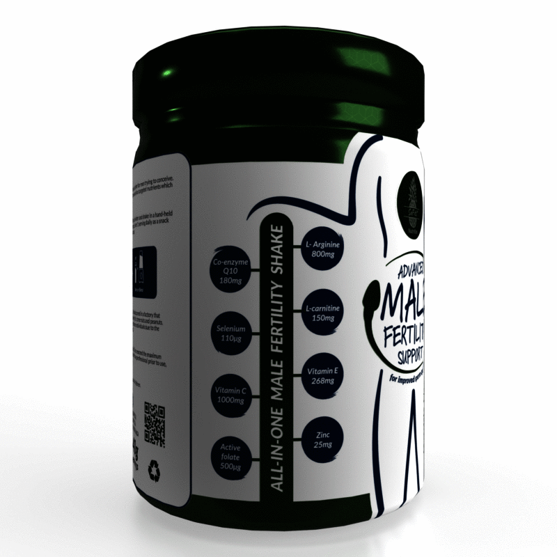 SoFitt™ Advanced Male Fertility Support supplement jar showcasing detailed label with ingredients and nutritional