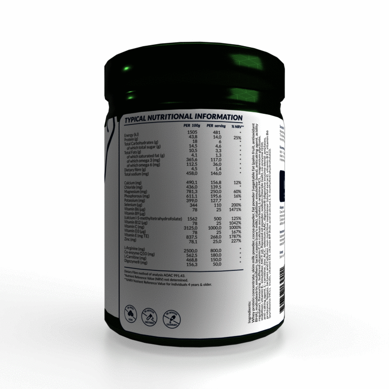SoFitt™ Advanced Male Fertility Support supplement jar showcasing nutritional information and ingredient details on the