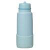 b.box 1L insulated water bottle in Lagoon blue with a flip top, featuring a sleek design and sturdy base.