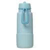 b.box 1L insulated water bottle in Lagoon with a flip top and a convenient handle for easy carrying.
