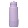 b.box 1L insulated water bottle in Lilac Love with a flip top, featuring a sleek design and a textured grip base.