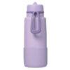 b.box 1L insulated water bottle in Lilac Love with a flip top and a sturdy handle for easy carrying.