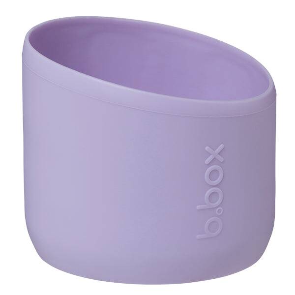 b.box 1L insulated water bottle in Lilac Love with a flip top, featuring a sleek design and soft silicone finish.