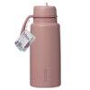 b.box 1L insulated water bottle in berry smoothie with flip top and carrying strap, showcasing sleek design and color.