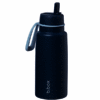 b.box 1L insulated water bottle in midnight with a flip top and a convenient carry handle.