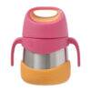 b.box insulated food jar in Strawberry Shake with a pink lid and orange base, featuring easy-grip handles.