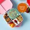 b.box lunch tub in berry smoothie with compartments for snacks, featuring a leakproof container for cold foods.