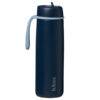 b.box 690ml insulated flip top bottle in midnight blue with a light blue handle, designed for easy carrying and hydration.