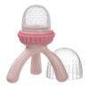 b.box Silicone Fresh Food Feeder in blush with a clear top and tripod base, designed for safe feeding of solids.