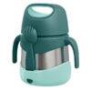 b.box Insulated food jar in emerald forest with a teal lid and built-in spoon, designed for on-the-go meals.