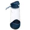 b.box 600mL sport spout bottle in indigo rose with a soft grip base and easy-open spout for convenient hydration.