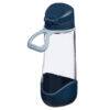 b.box 600mL sport spout bottle in indigo rose with a textured grip and a flip-top lid for easy drinking.