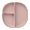 b.box silicone plate in blush with three divided sections for easy food storage and serving.