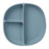 b.box silicone plate in Ocean color featuring three compartments for food storage.