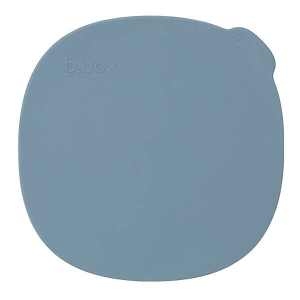 b.box silicone plate in Ocean color, featuring a rounded design and a slight lip for easy food containment.