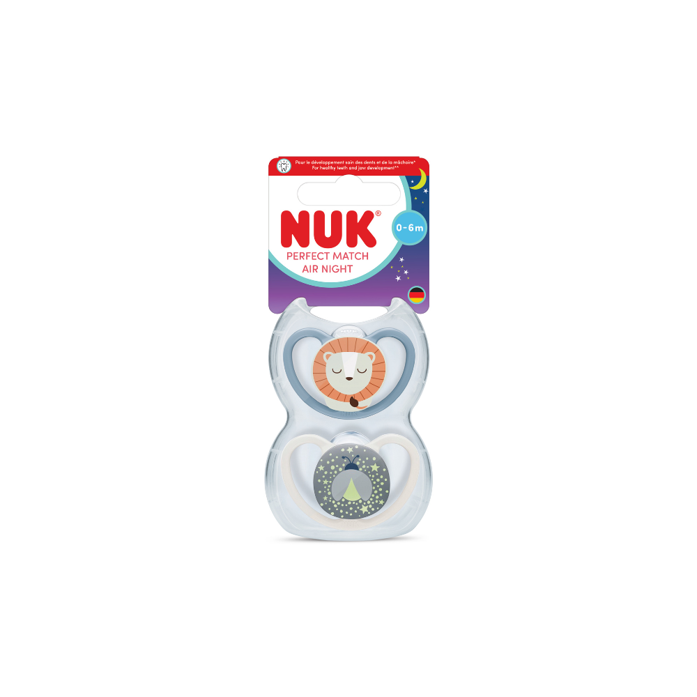 Nuk Perfect Match Air Night Soother 2 pack - 0-6M
